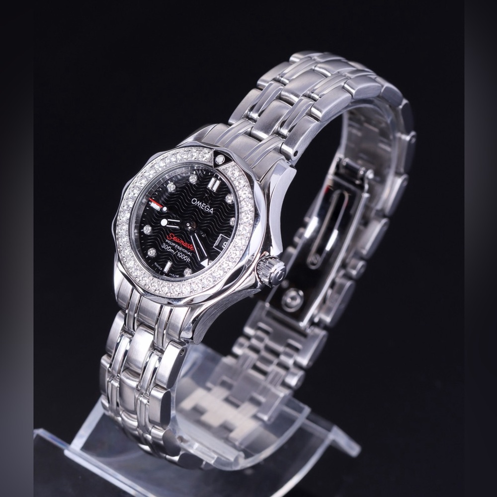Omega Professional 300M Diamond Watch with Black Dial
